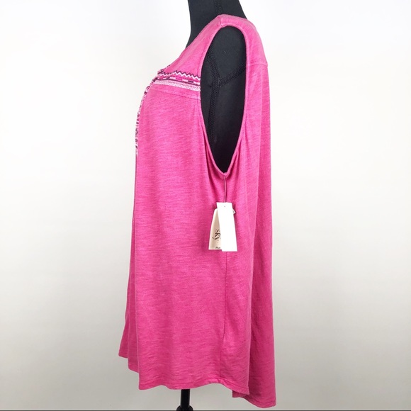 Terra & Sky | Pink Sleeveless Shirt | 2X - Picture 3 of 5